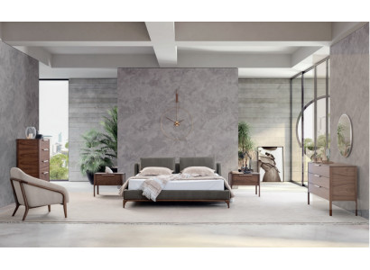 Bedroom complete set bed 2x nightstands dresser wardrobe modern