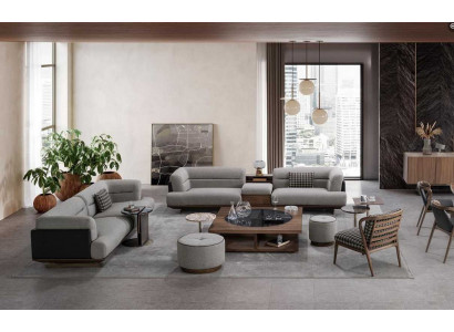 Luxury Living Room Set Sofa with Armchair Modern Design 6-Piece Sofa Suite