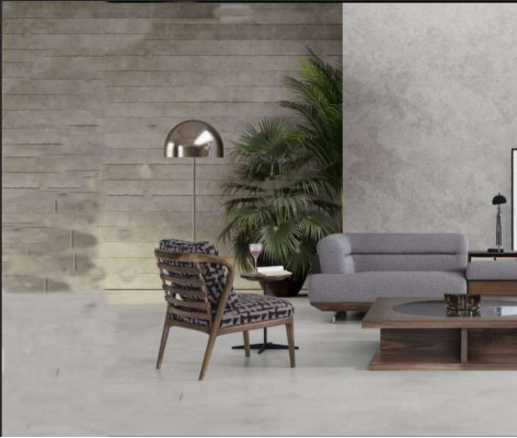 Modern living room set, L-shaped sectional sofa with armchair and coffee table, luxury design.