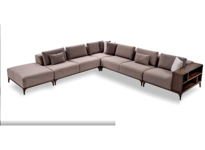 Living room corner sofa L-shape wood modern luxury design corner suite corner couch
