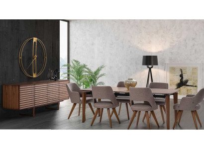 Dining room modern set sideboard 6x chairs with dining table luxury design set