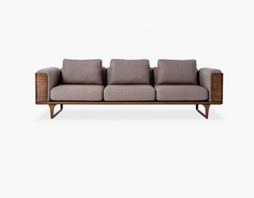 Luxury living room sofa modern design wood with textiles 270cm big sofas