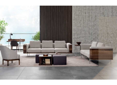 Living Room Set Luxury Modern Design 2x Sofas with Armchair Sofa Suite