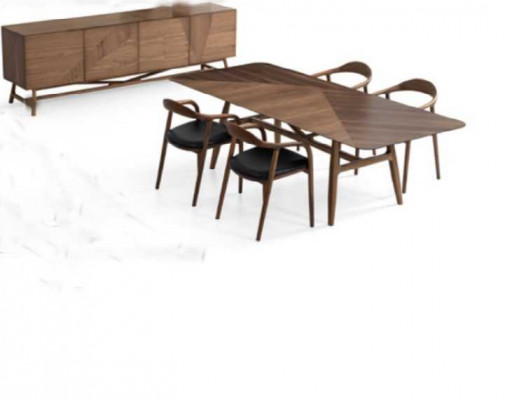 Luxury Dining Room Set 6-piece Dining Suite Dining Group Set Table 4x Chairs with Sideboard