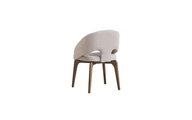 White dining chair, stylish single-seater upholstered chairs, modern wooden legs