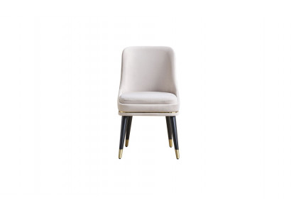 White modern dining chair, single-seater upholstery, stylish legs