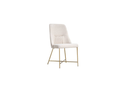 White upholstered chair designer dining room furniture kitchen stainless steel single-seater