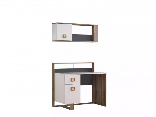 Desk Children's Room Set 3-Piece Shelf Computer Wood Chair Yellow New