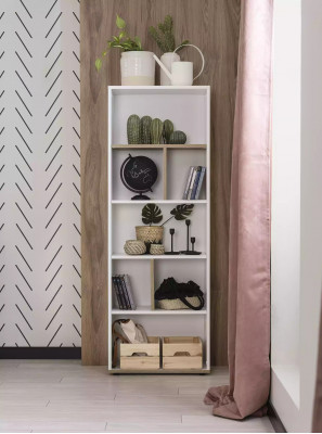 Bookshelf Freestanding Shelf Children's Shelf Cabinet Bookshelf Wood White New