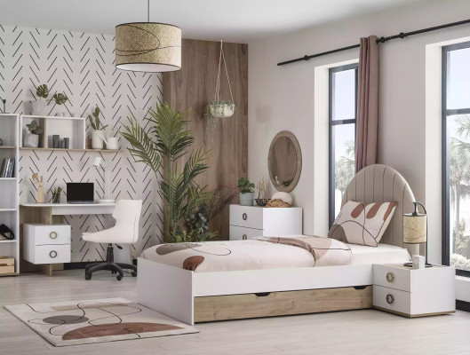 Bed frame children's bed children's furniture children's room bed wood white modern