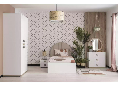 Complete children's bedroom set bed children's furniture wood white 5-piece set