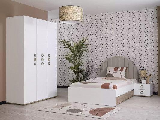 Children's furniture children's room youth bed set bed wood white set 3-piece