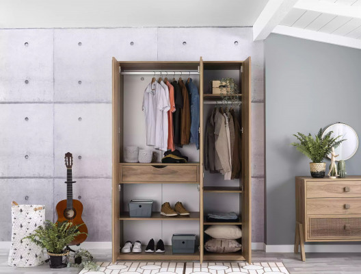 Wardrobe Cabinet Wooden Cabinet Bedroom Furniture Wood Brown New