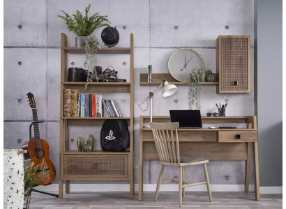 Children's desk desk bookshelf wood brown set of 3 shelves