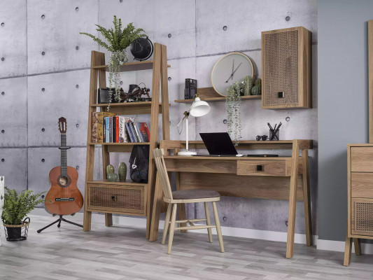 Children's desk desk bookshelf wood brown set of 3 shelves