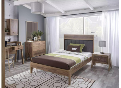 Children's furniture complete children's bed nursery bed wood brown 4-piece set