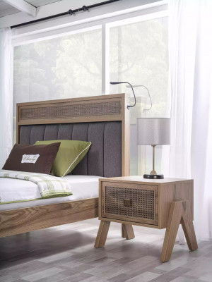 Wooden Bed Complete Bedroom Furniture Youth Bed Brown Bed Set 5-Piece