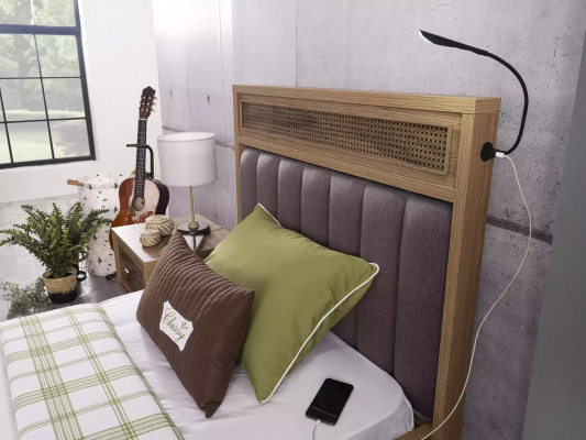 Bed wooden bed with bed drawer furniture youth bed wood brown set 3-piece