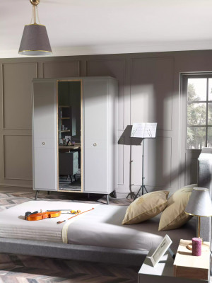 Wardrobe Cabinet Wooden Cabinet Bedroom Furniture Wood Gray Luxury