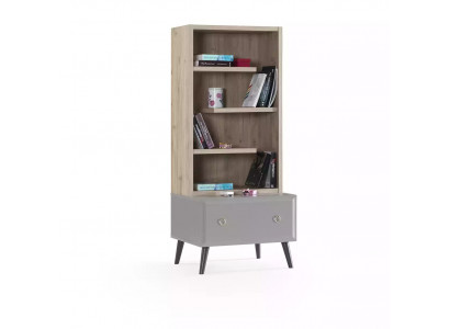 Bookshelf Freestanding Shelf Children's Shelf Cabinet Bookcase Wood Gray