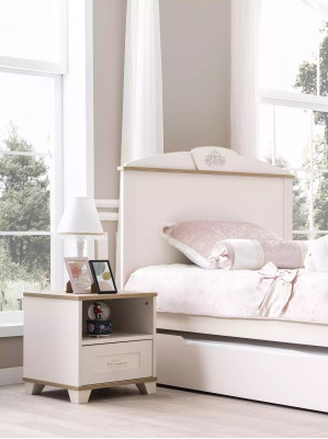 Functional bed extendable children's bed white set 5-piece wooden bed