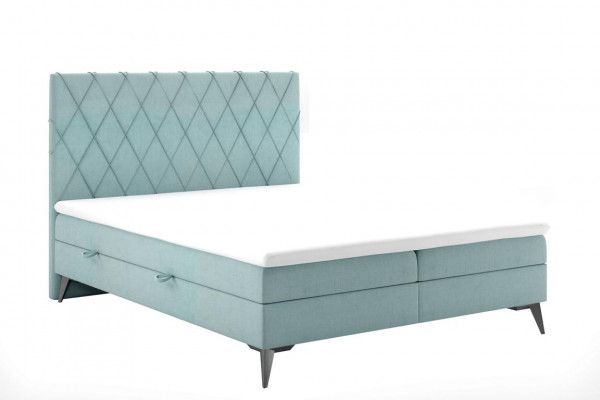 Bedroom bed luxury furniture upholstery fabric modern design box spring bed