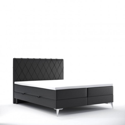 Bedroom bed luxury furniture upholstery fabric modern design box spring bed