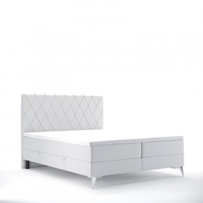 Bedroom bed luxury furniture upholstery fabric modern design box spring bed