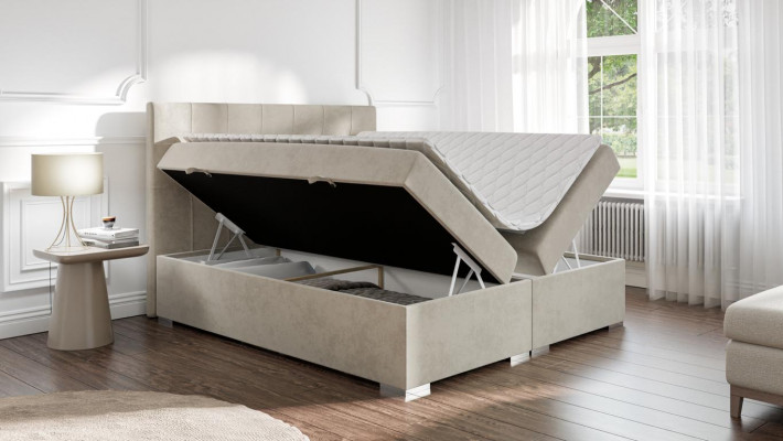 Bed luxury bedroom double bed textile upholstery design furniture box spring bed