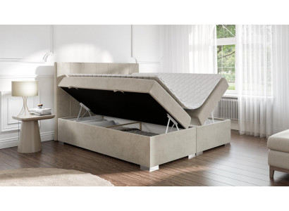 Bed luxury bedroom double bed textile upholstery design furniture box spring bed
