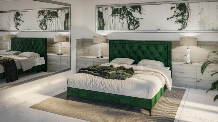 Luxury Upholstered Bed Box Spring Bed Double Bed Upholstered Fabric Design Bed Furniture