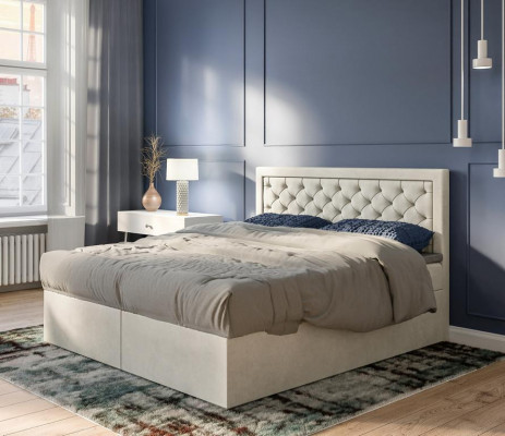 Bedroom bed luxury furniture style modern box spring bed design double bed