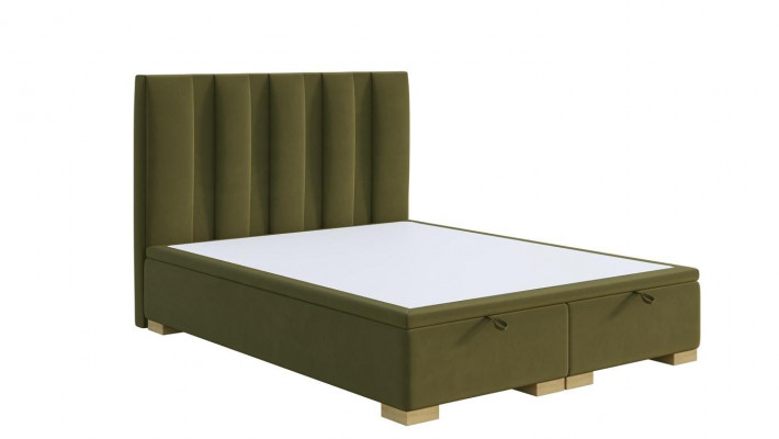 Bedroom bed double bed modern designer furniture green upholstered bed