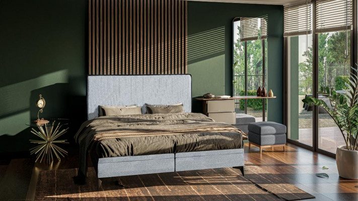 Bed Modern Double Bed Designer Bedroom Upholstered Fabric Furniture Beds