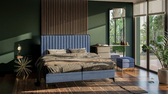 Bed Modern Double Bed Designer Bedroom Upholstered Fabric Furniture Beds