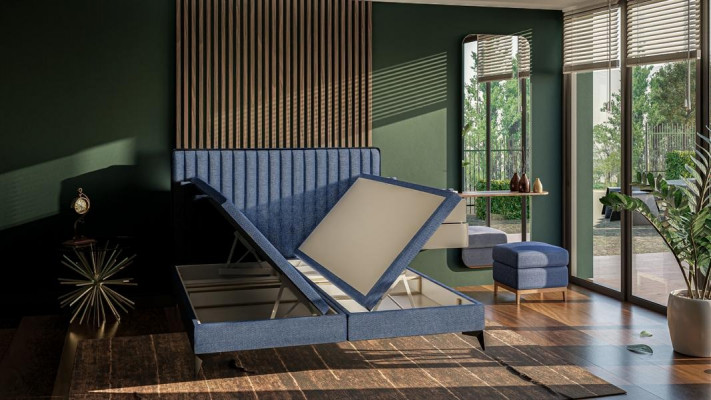 Bed Modern Double Bed Designer Bedroom Upholstered Fabric Furniture Beds
