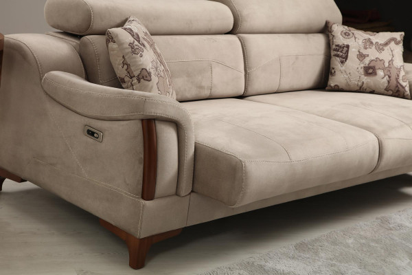 Three-seater sofa couch living room designer furniture modern upholstery textile