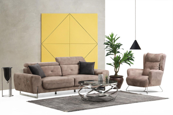 Sofa set three-seater sofas living room armchair modern design textile