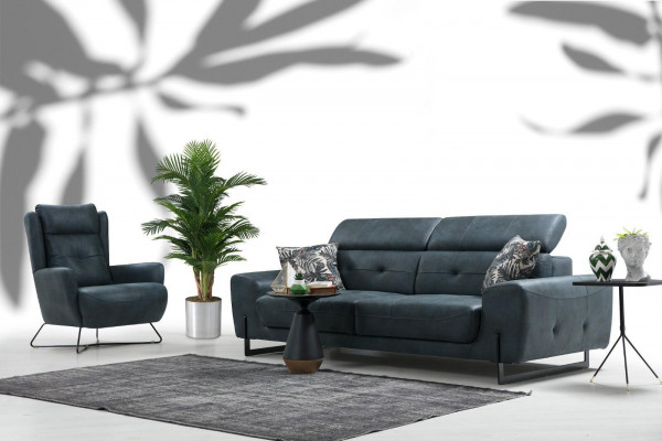 Modern set 3-piece living room sofa set designer seating furniture upholstered armchair new