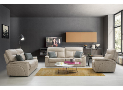 Designer sofa set 3-piece modern upholstered furniture complete living room