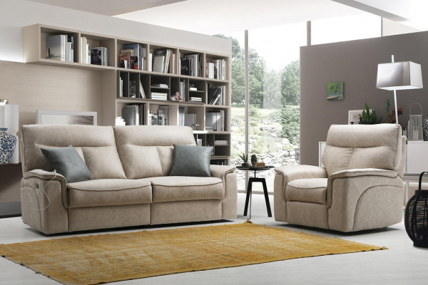 Designer sofa set 3-piece modern upholstered furniture complete living room