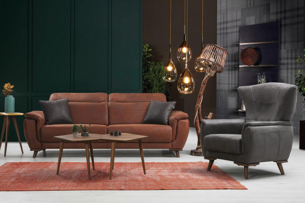 3-piece living room sofa set three-seater sofa couch modern armchair luxury