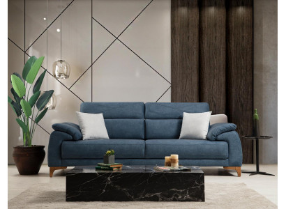 Sofa Couch Living Room Modern Furniture Three-Seater Blue Upholstered Sofa Design