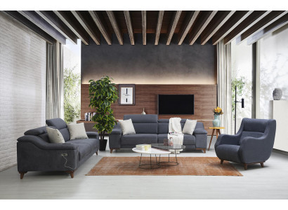 Sofa Set Complete Modern Living Room Textile Couch Luxury Upholstered Furniture