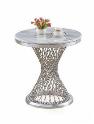 Round side table coffee table stainless steel luxury furniture living room round