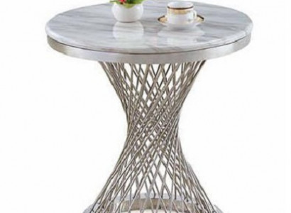 Round side table coffee table stainless steel luxury furniture living room round