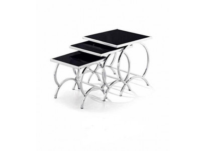 Side table table 3x coffee table sofa tables living room design stainless steel