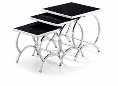 Side table table 3x coffee table sofa tables living room design stainless steel