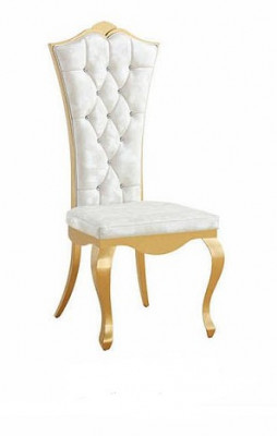Luxury armchair chairs design furniture dining room stainless steel white stainless steel