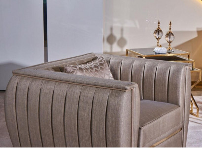 Armchair Design Living Room Upholstery Wood Modern Luxury New Color beige